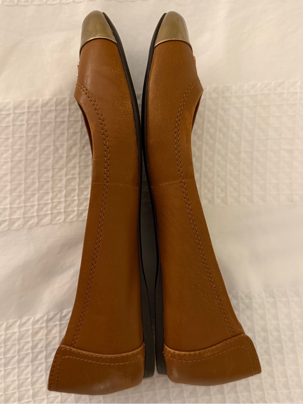 Coach Shoes Flats Women’s Brown Leather with Gold Size 8-Preowned - Picture 5 of 12